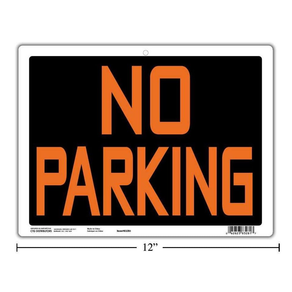 9x12" Pvc Sign  "No Parking"